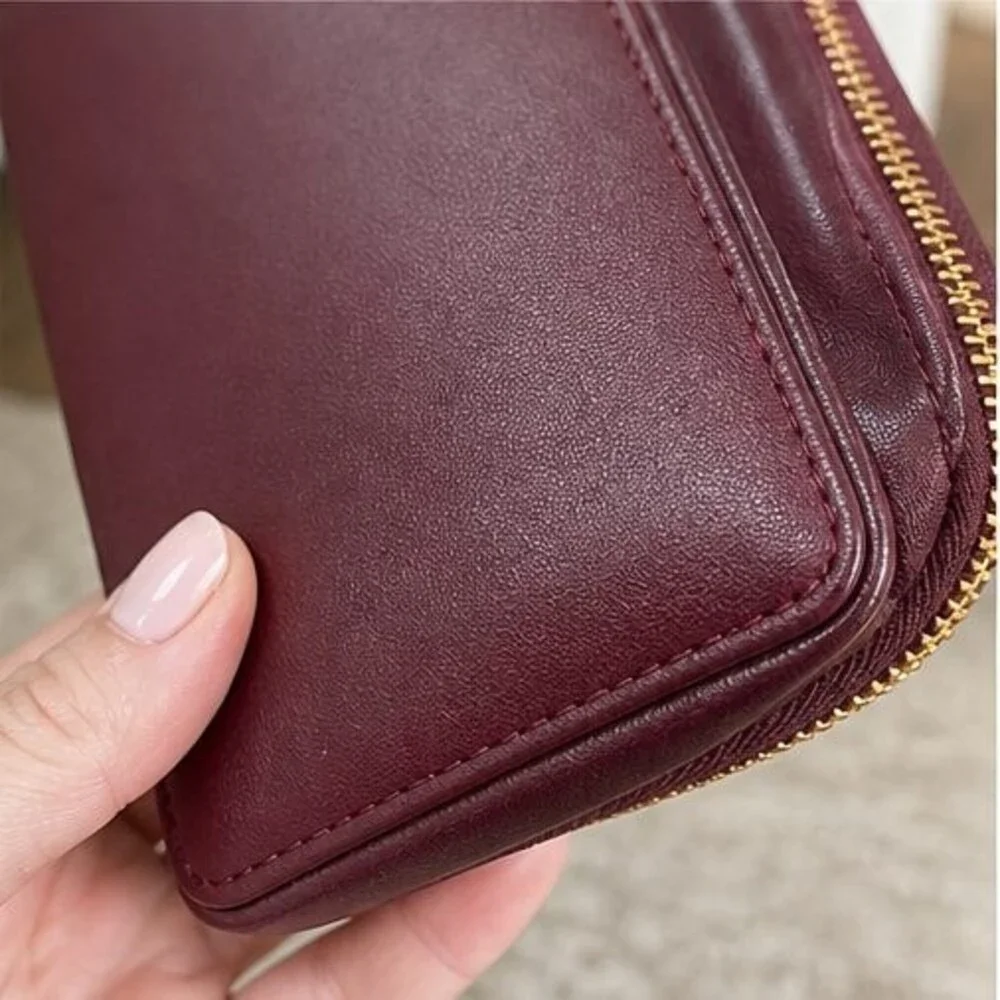 Burgundy Faux Leather Bag
